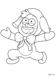 Waddles the pig in a dog costume coloring page