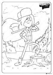 Wendy Corduroy Coloring Page with an axe