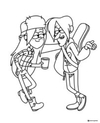 Wendy Corduroy and Robbie Valentino Coloring Page