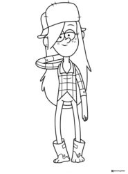 Wendy Corduroy in plaid shirt and hat coloring sheet
