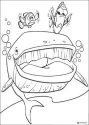 Whale Marlin and Dory Coloring Page