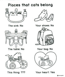 Where Does Pusheen Belong Coloring Page