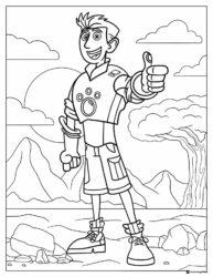 Wild Kratts Chris Kratt giving thumbs up coloring page
