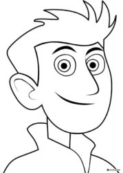 Wild Kratts Chris Kratt smiling portrait coloring page