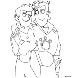 Wild Kratts Chris and Martin Kratt together coloring page