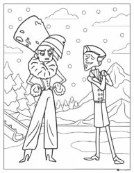 Wild Kratts Donita and Gourmand in winter coloring page