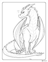 Wings of Fire Dragon Sitting Coloring Sheet