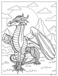 Wings of Fire Dragon at Sunset Coloring Page