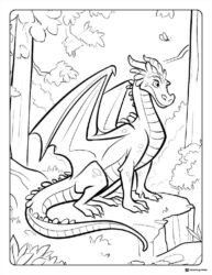 Wings of Fire Dragon in Forest Coloring Page