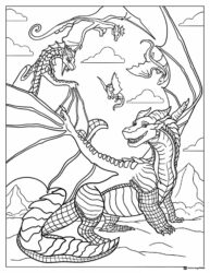Wings of Fire Dragon with Mountains Coloring Sheet