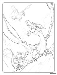 Wings of Fire Dragons Fighting Coloring Page