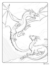Wings of Fire Dragons Interacting Coloring Page