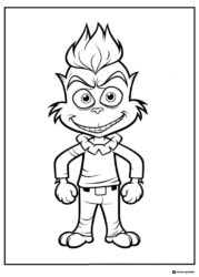 Young Grinch Coloring Page in Casual Clothes