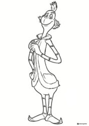 Young Male Who Looking Up Coloring Page