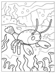 Yugo from Octonauts in an underwater scene coloring page