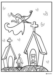 Zero the Ghost Dog Coloring Page Cemetery
