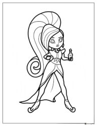 Zeta holding a magic bottle Coloring Sheet