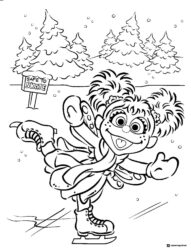 Zoe Coloring Page ice skating in winter