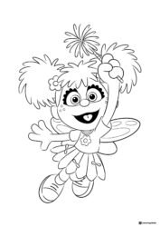 Zoe Coloring Page with a firework wand
