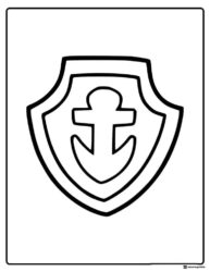 Zuma Badge Coloring Page with Anchor Emblem Design