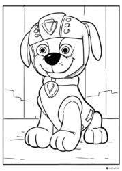 Zuma Coloring Page in Aqua Helmet and Vest