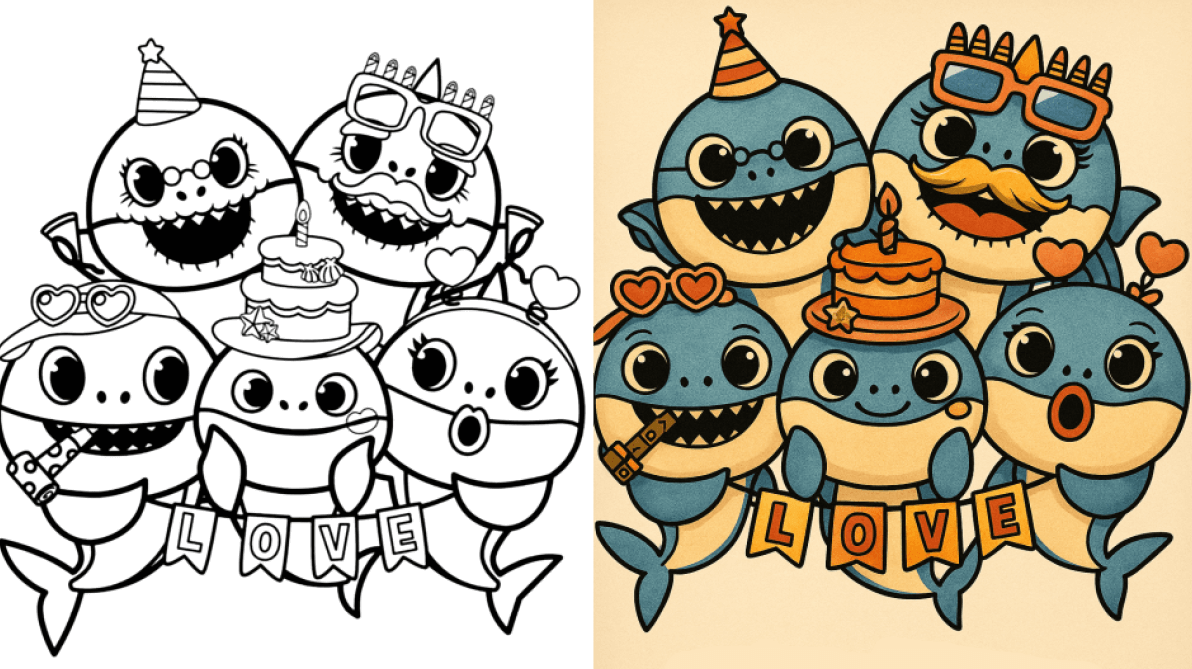 baby shark coloring pages