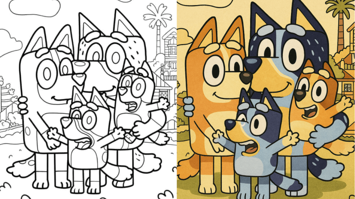 bluey coloring pages